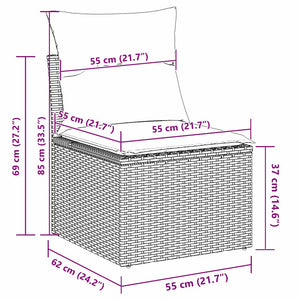 vidaXL Salon de jardin avec coussins 5 pcs noir et crème résine tressée