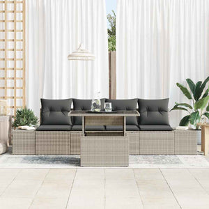 vidaXL Salon de jardin avec coussins 5 pcs Gris clair Résine tressée