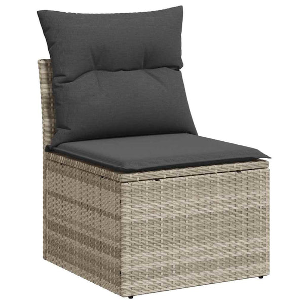 vidaXL Salon de jardin avec coussins 5 pcs Gris clair Résine tressée