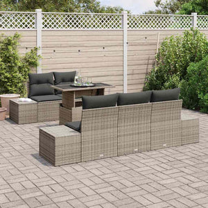 Poly Rattan Sofa Set Grau 6-teilig