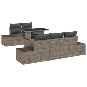 Poly Rattan Sofa Set Grau 6-teilig