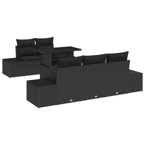 vidaXL Ensemble de canapés 6 pcs avec coussins en résine tressée Noir