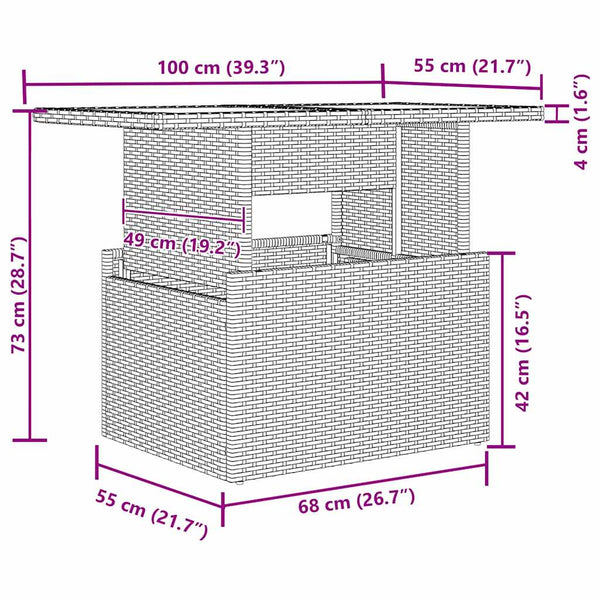Schwarzes Gartensofa-Set mit Kissen & Stauraum