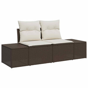 Garten Sofa Set Braun Creme 8-teilig