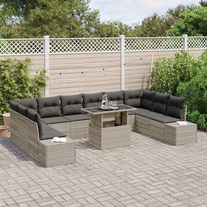 Gartenmöbel-Set mit Kissen & Stauraum, 11-teilig