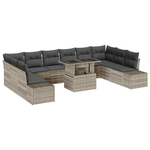 Gartenmöbel-Set mit Kissen & Stauraum, 11-teilig