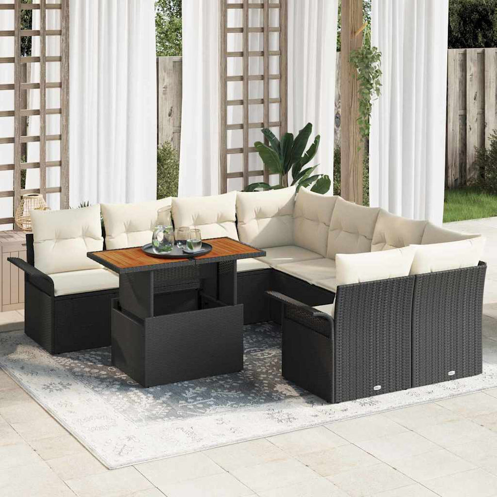 Garten Sofa Set Schwarz Creme