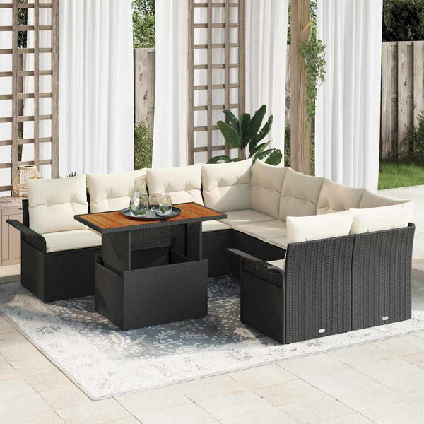 Garten Sofa Set Schwarz Creme