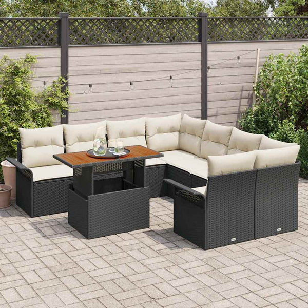 Garten Sofa Set Schwarz Creme
