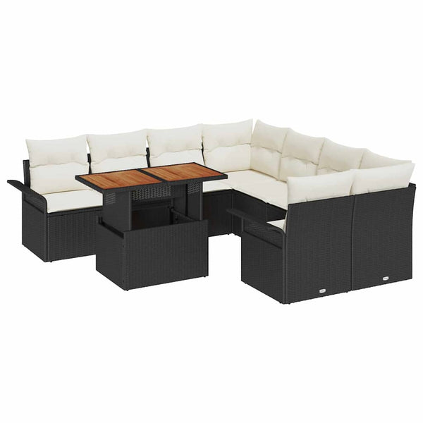 Garten Sofa Set Schwarz Creme