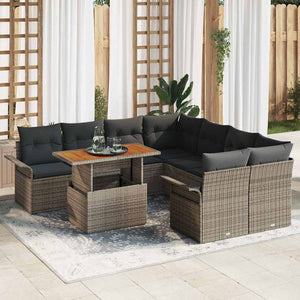 Garten Sofa Set Grau mit Kissen