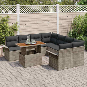 Garten Sofa Set Grau mit Kissen