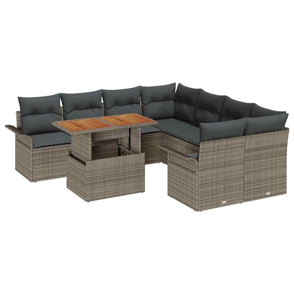 Garten Sofa Set Grau mit Kissen