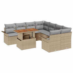 Garten Sofa Set Beige/Hellgrau mit Kissen