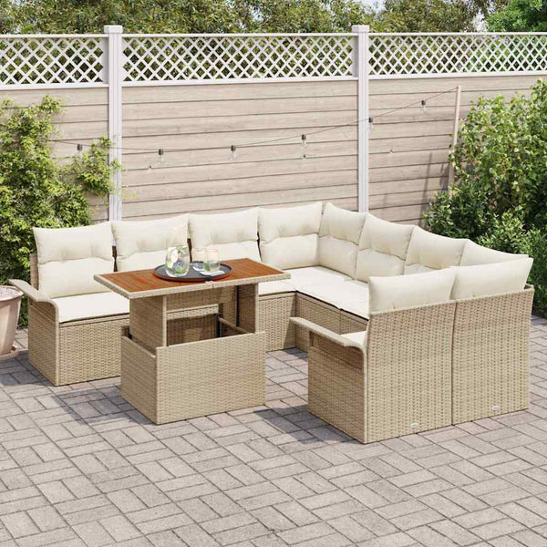 Garten Sofa Set Beige Creme mit Kissen