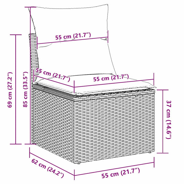 Garten Sofa Set Beige Creme mit Kissen
