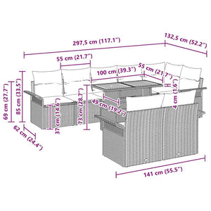vidaXL Salon de jardin avec coussins 9 pcs Gris Résine tressée