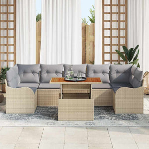 vidaXL Salon de jardin avec coussins 8 pcs Beige et Gris clair Résine tressée