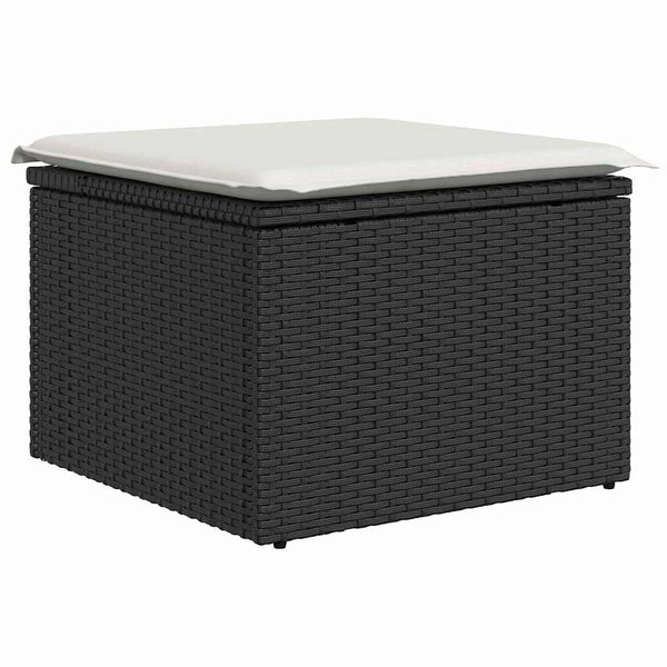 vidaXL Salon de jardin avec coussins et rangement 8 pcs Noir et crème