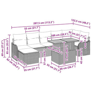 vidaXL Salon de jardin avec coussins avec rangement 8 pcs Beige et crème