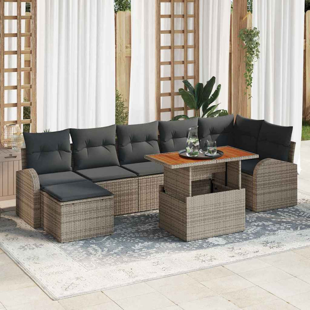 vidaXL Garden Sofa Set with Cushions 8 pcs Grey