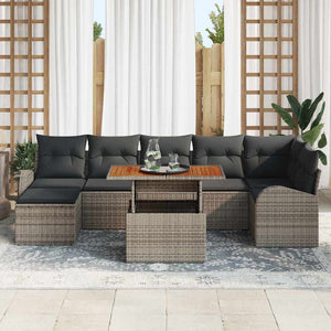 vidaXL Salon de jardin avec coussins 8 pcs Gris