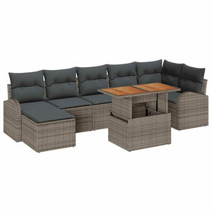 vidaXL Salon de jardin avec coussins 8 pcs Gris