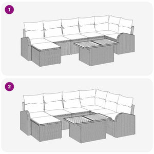 vidaXL Salon de jardin avec coussins 8 pcs Gris