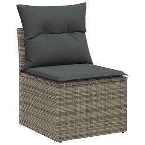 Garten Sofa Set Grau mit Kissen, 9-teilig