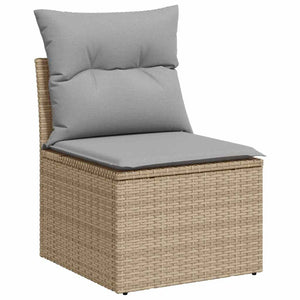 Garten Sofa Set Beige/Hellgrau mit Kissen