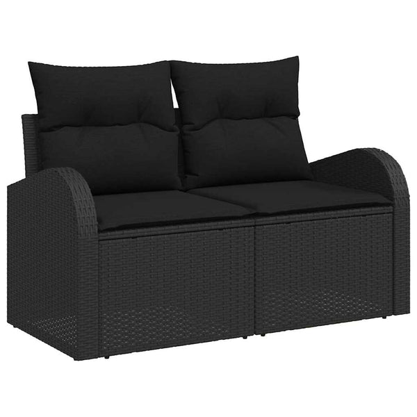 vidaXL Ensemble de canapés de jardin avec coussins 11 pcs Noir