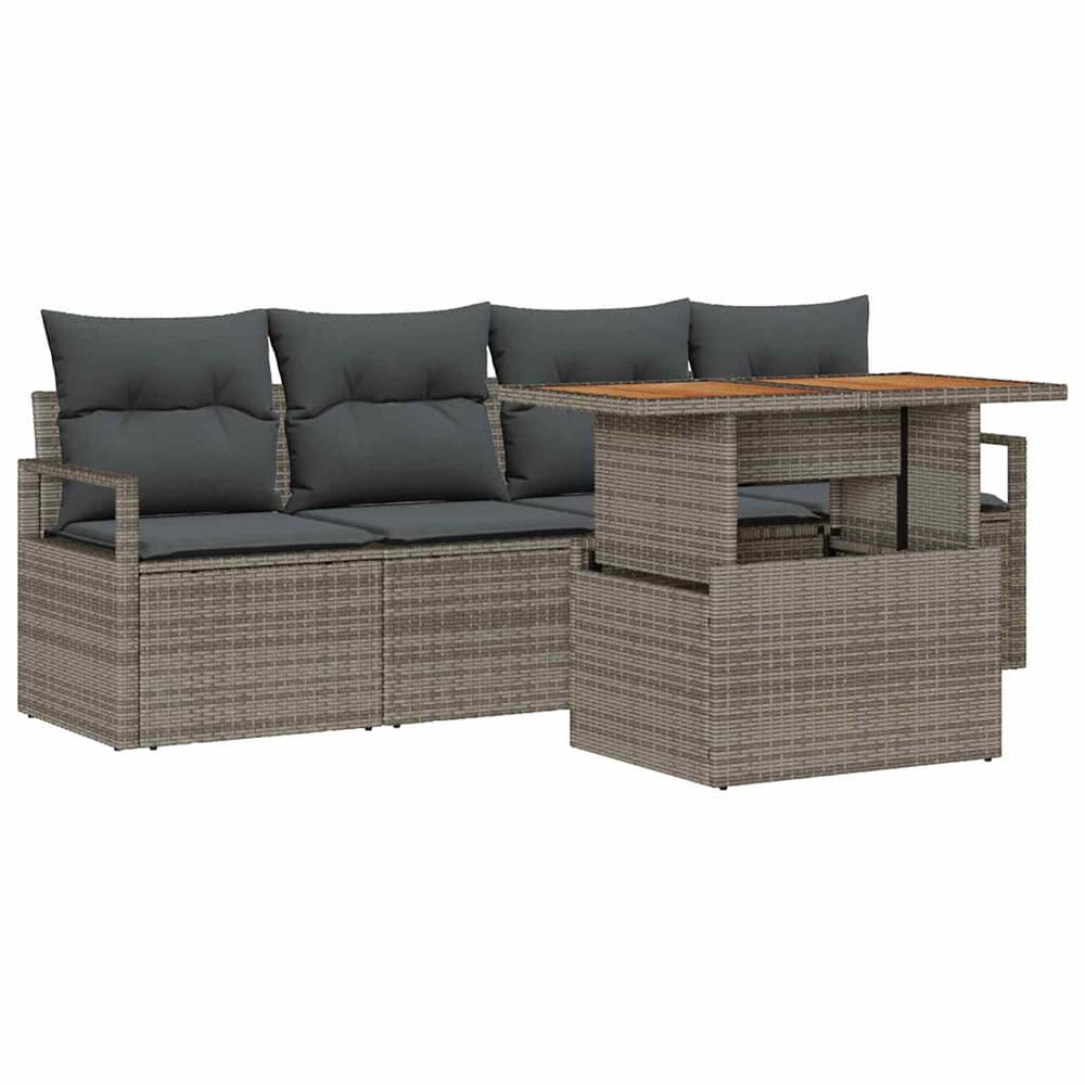 Garten Sofa Set Grau mit Kissen