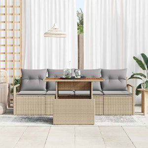 Garten Sofa Set Beige/Hellgrau mit Kissen