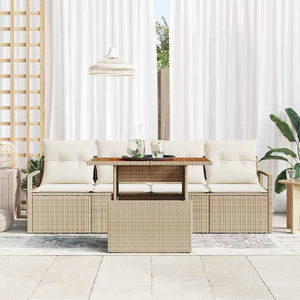 Garten Sofa Set Beige Creme 5-teilig