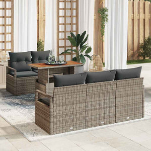 vidaXL Ensemble de canapés de jardin avec coussins 6 pcs Gris
