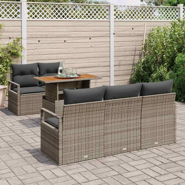 vidaXL Ensemble de canapés de jardin avec coussins 6 pcs Gris