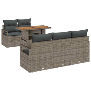 vidaXL Ensemble de canapés de jardin avec coussins 6 pcs Gris