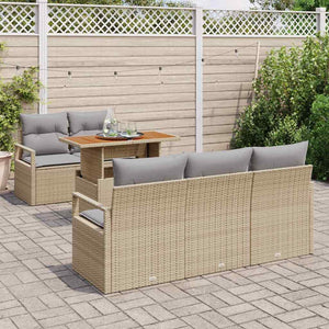 vidaXL Ensemble de canapés de jardin avec coussins 6 pcs Beige et Gris clair