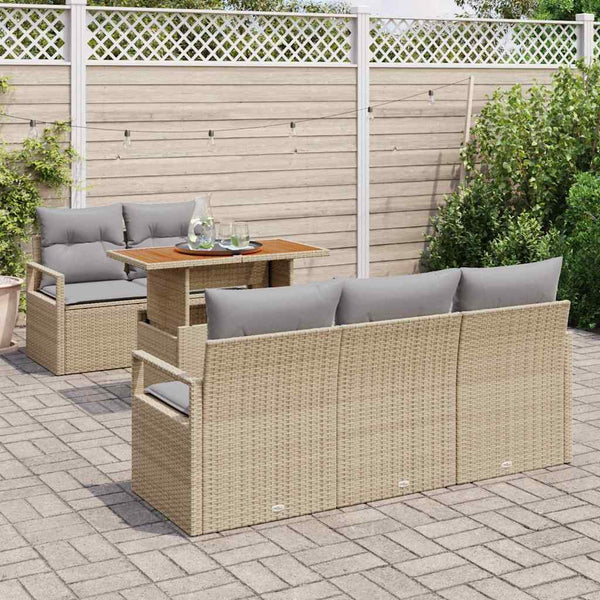 vidaXL Ensemble de canapés de jardin avec coussins 6 pcs Beige et Gris clair