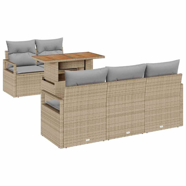 vidaXL Ensemble de canapés de jardin avec coussins 6 pcs Beige et Gris clair