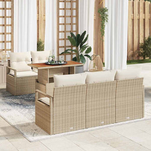 Garten Sofa Set Beige & Creme 6-teilig