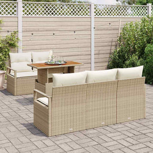 Garten Sofa Set Beige & Creme 6-teilig