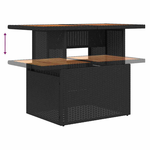 vidaXL Ensemble de canapés de jardin avec coussins 6 pcs Noir et bleu