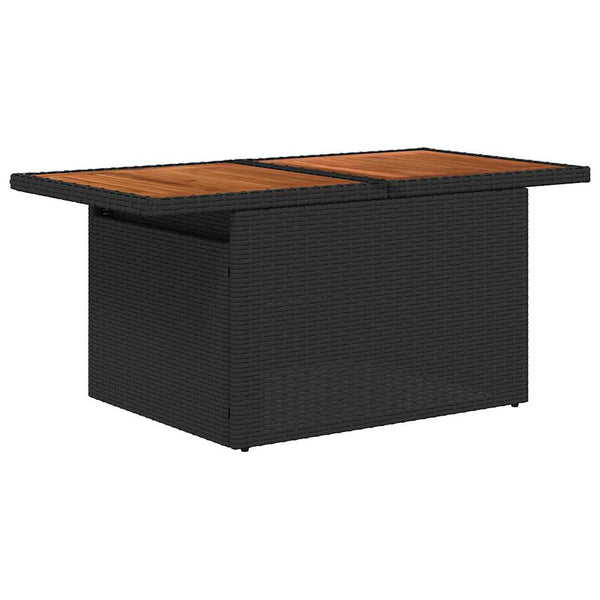 Garten Sofa Set 7-teilig Schwarz Creme