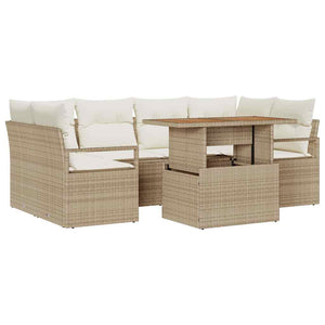 Garten Sofa Set Beige & Creme 7-teilig