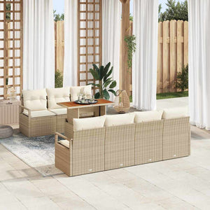 Garten Sofa Set Beige & Creme mit Kissen