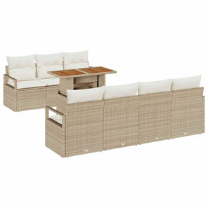 Garten Sofa Set Beige & Creme mit Kissen