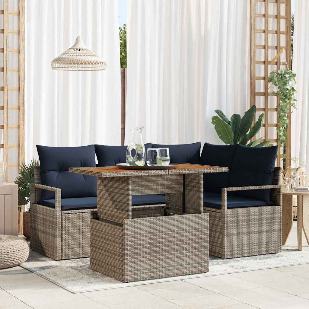 Garten Essgruppe mit Kissen, 5-teilig