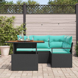 Garten Essgruppe Schwarz Teal 5-teilig