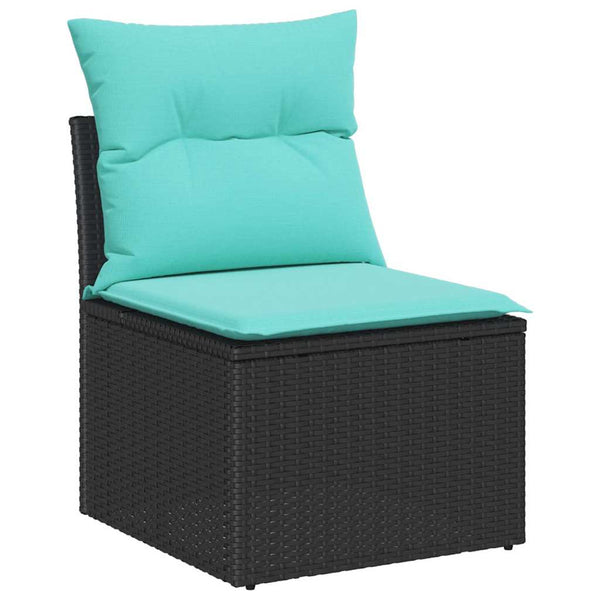 Garten Essgruppe mit Kissen, 6-teilig, Schwarz & Teal